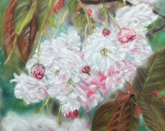 ORIGINAL apple blossom painting