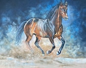 Original Bay Horse Painting:  Equestrian Art