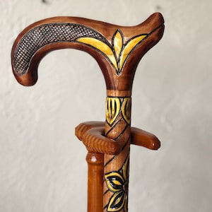 Womens walking stick for her carving Walking canes womens Walking sticks canes Unique wooden cane gift mother&#39;s day Walking cane for her