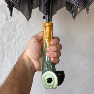 Parrot umbrella Hand carved umbrella Parrot Wooden handle Parrot Umbrella for woman Carved Parrot umbrella