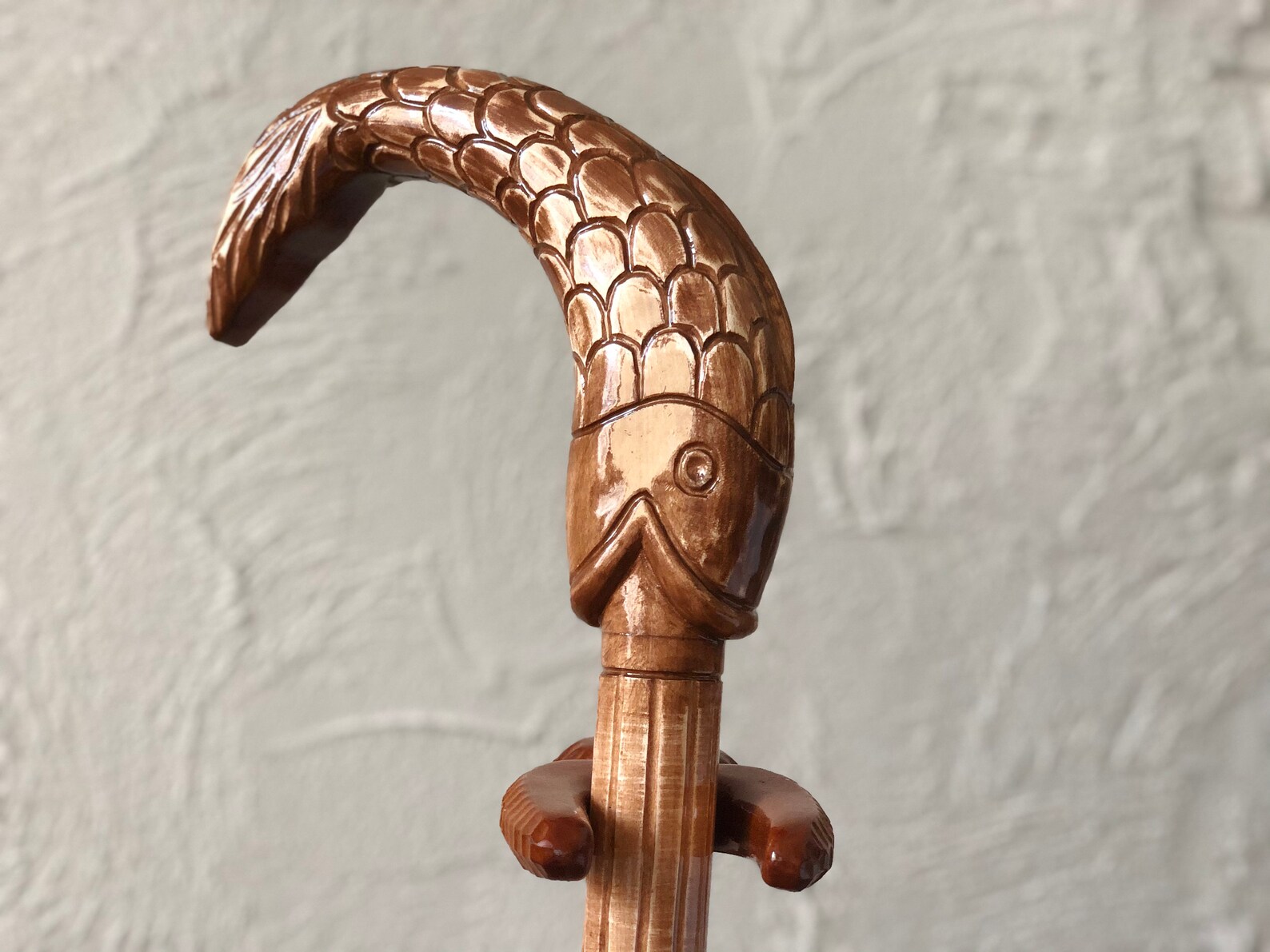 Fish Walking Stick Cane Walking Cane Fish Walking Stick Wood | Etsy