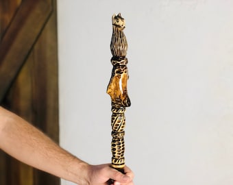 Large wizard staff horse, wood hiking staff