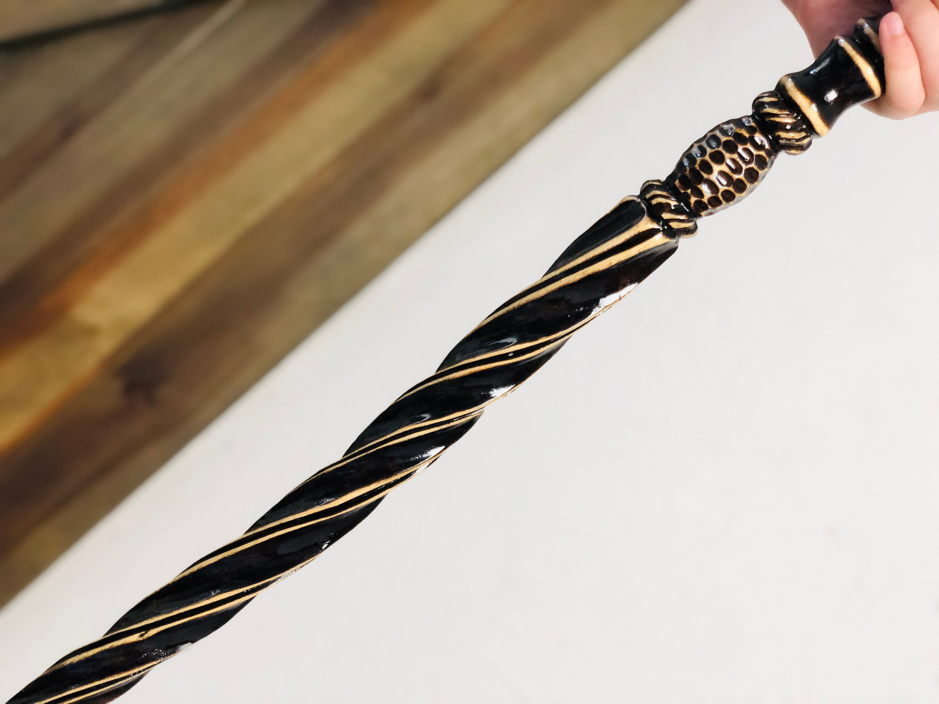 Wizard walking stick Wizard staff Wooden hiking staff Larp Etsy