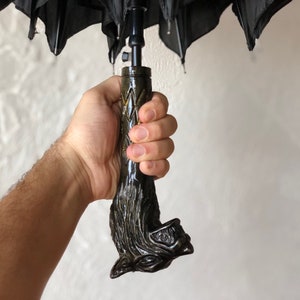 Carved umbrella wolf Wooden umbrella wolf Design umbrella wolf Vintage umbrella wolf Unique umbrella wolf Antique umbrella wolf Gift for him