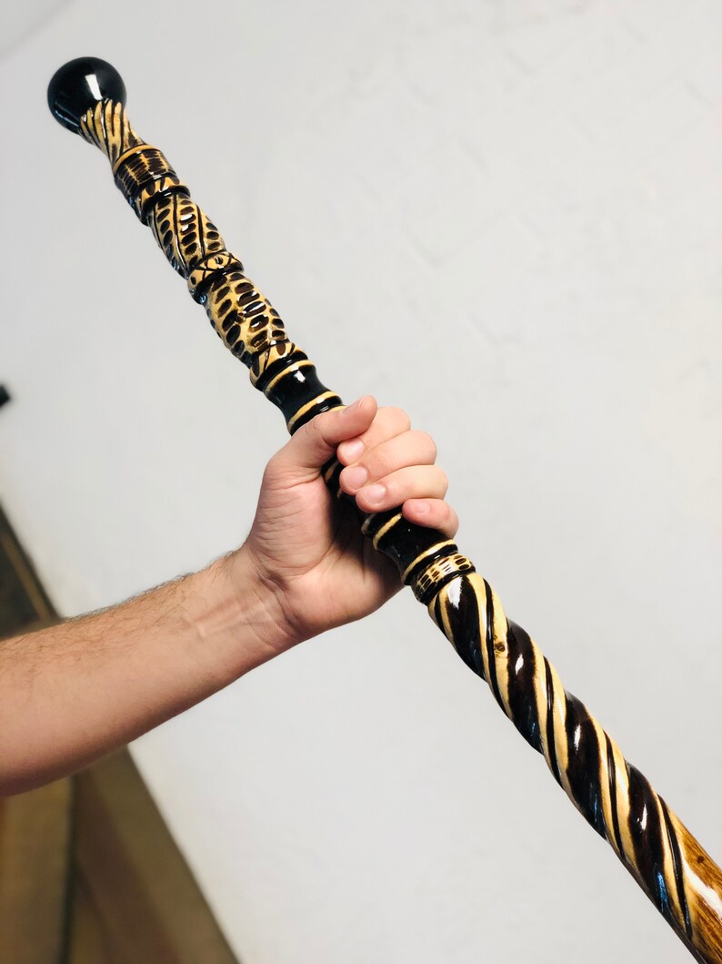 Wooden Hiking Stick Wood Walking Stick Hiking Staff Wood Etsy