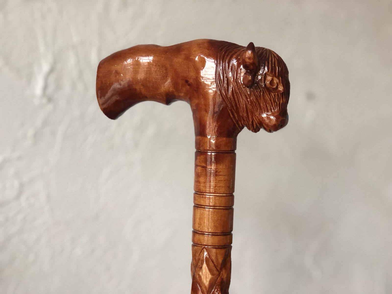 Walking Cane Bull Walking Stick Bull Wooden Walking Stick Bull Etsy UK