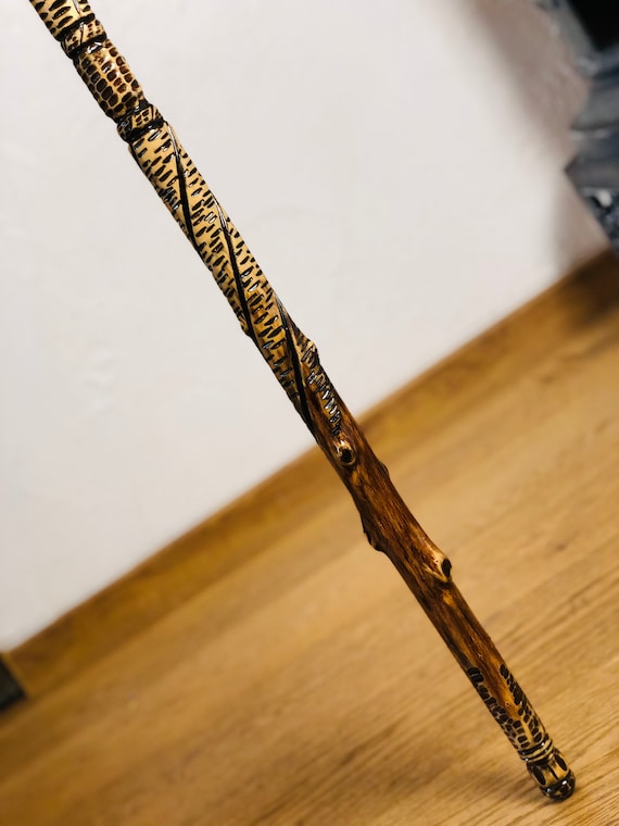 Wizard Staff, Carved Walking Staff, Magic Staff, Wooden Hiking Staff,  Handmade Hiking Stick - Etsy Finland