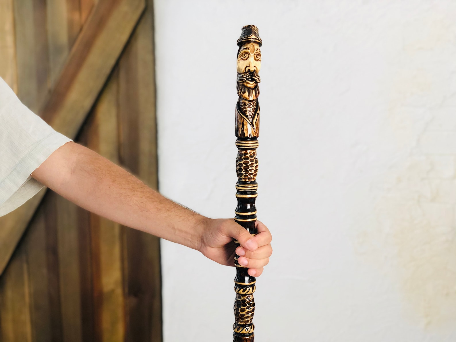 Hand Carved hiking Staff Hiking sticks wooden sticks Wood Etsy
