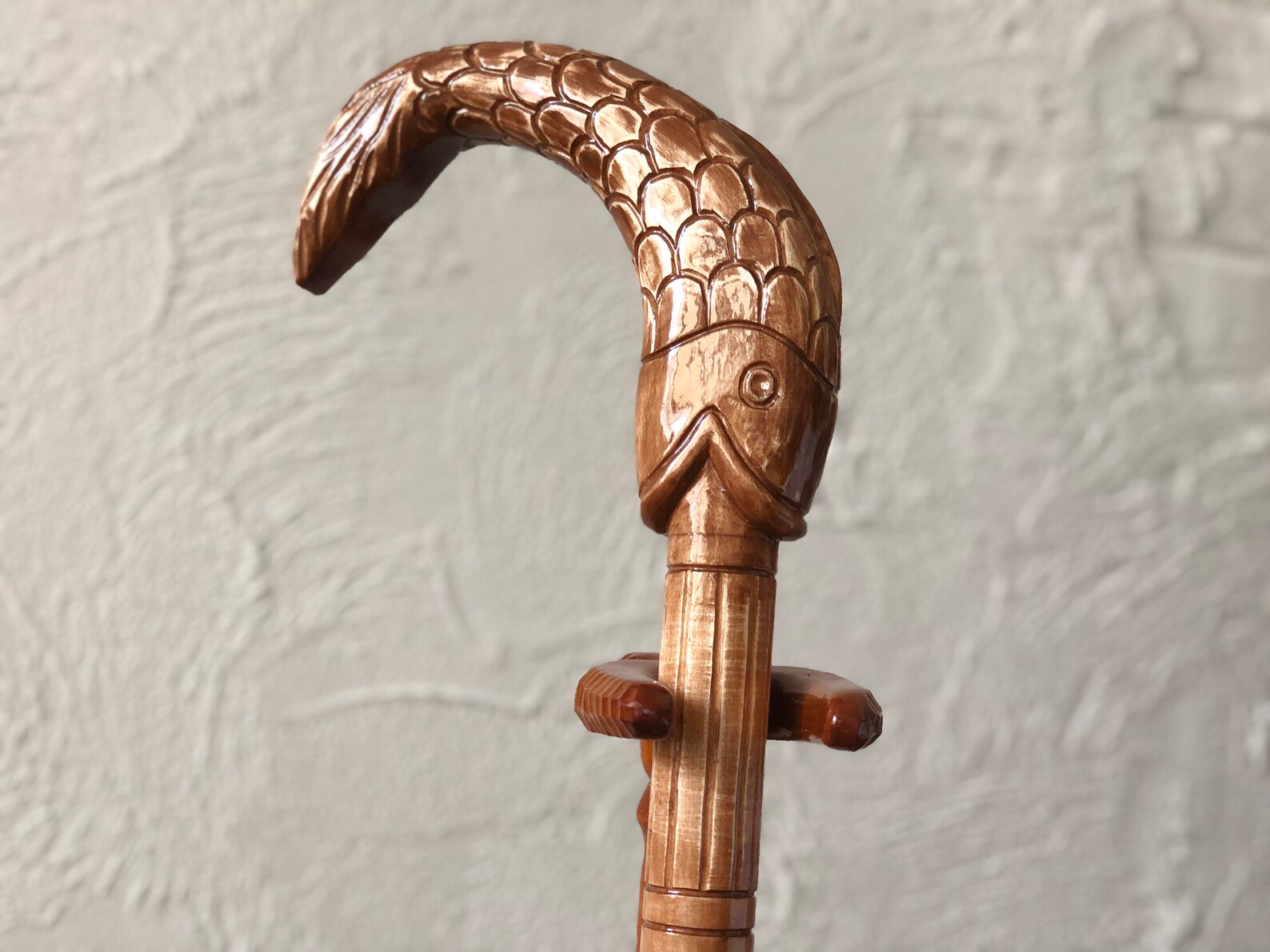Fish Walking Stick Cane Walking Cane Fish Walking Stick Wood | Etsy