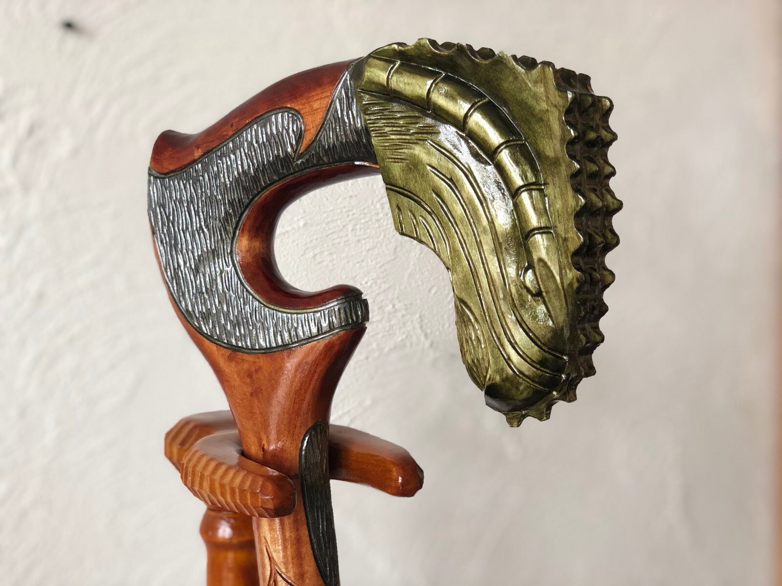 Dragon bastón de caminar madera tallado a mano Bastón para | Etsy