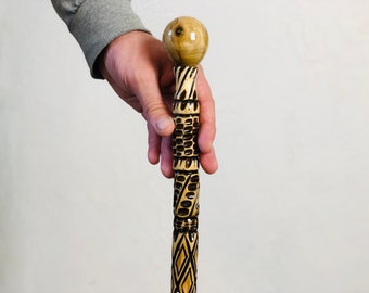 Wood walking stick 35 inch, wizards walking sticks, mage walking stick, magic walking stick