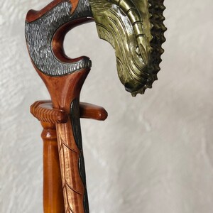 Dragon walking canes wooden hand carved Walking cane for men Individual cane draco walking stick alien walking cane wood carving unique cane image 8