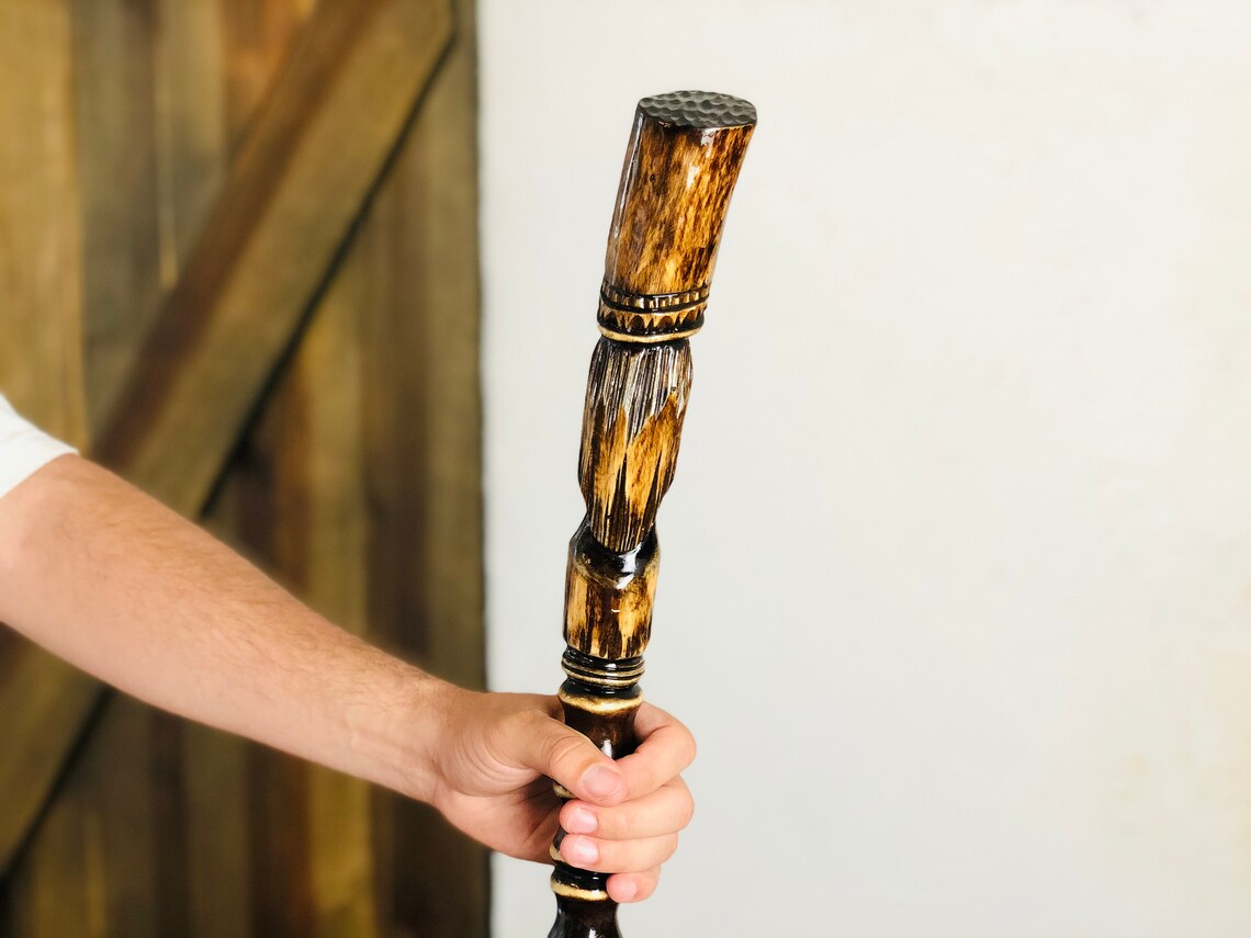 Wooden hiking Stick Wood walking stick Hiking staff Wood Etsy