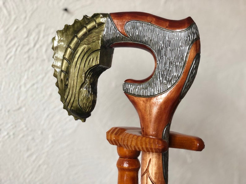 Dragon bastón de caminar madera tallado a mano Bastón para | Etsy