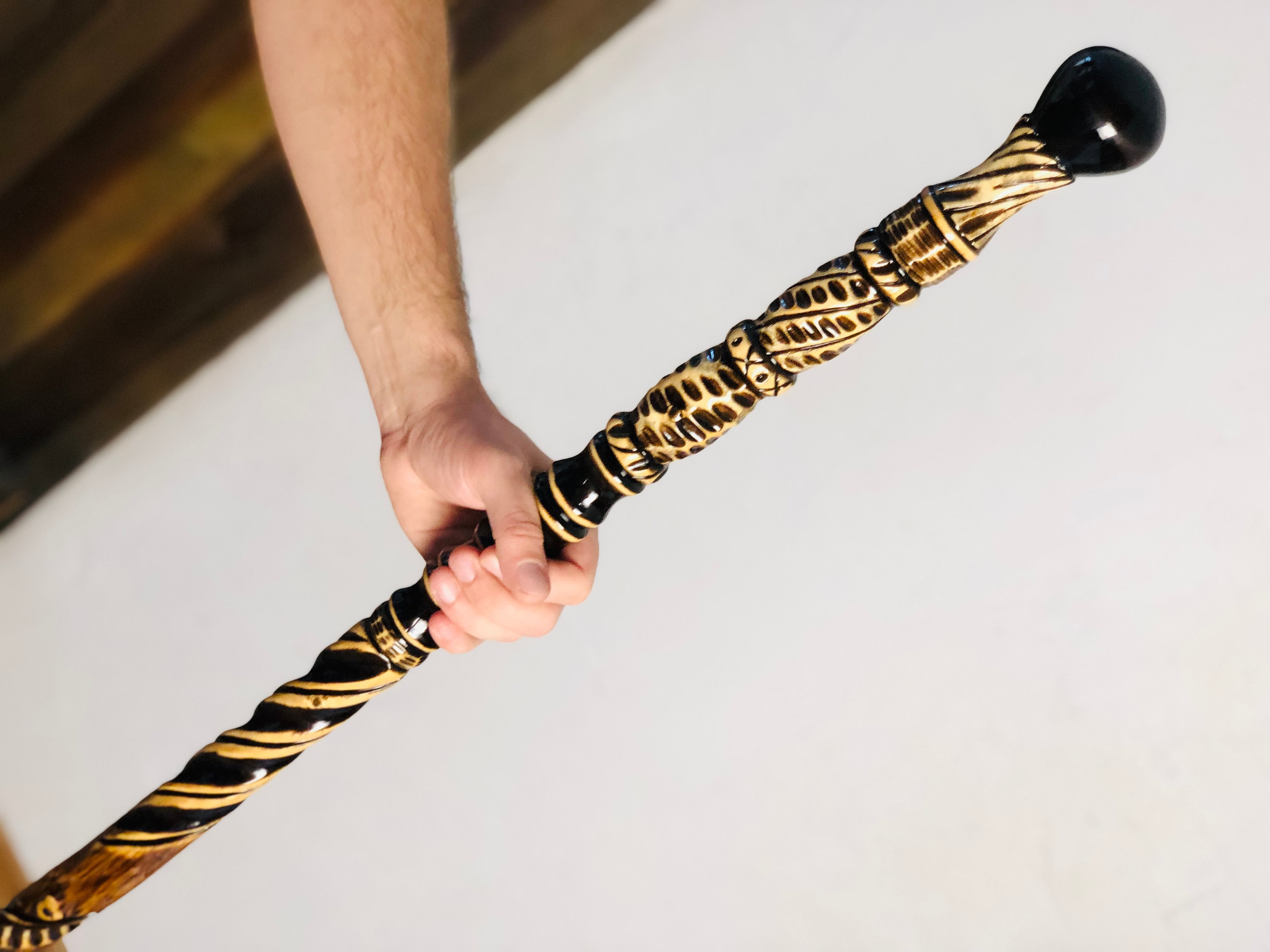 Wooden Hiking Stick Wood Walking Stick Hiking Staff Wood Etsy UK