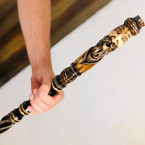 Wizard staff, mage staff, walking staff, magic staff, hiking staff