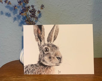 Postkarte Hase