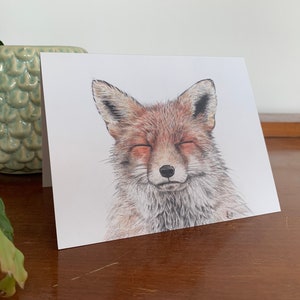 Carte pliante renard, illustration