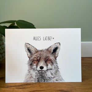 Carte postale Renard TOUS MES MEILLEURS, Illustration