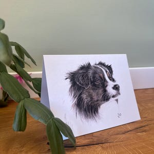Faltkarte/Klappkarte Hund (Australian Shepherd), Illustration