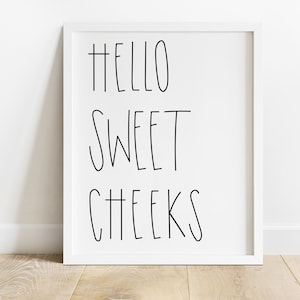Hello Sweet Cheeks - Bathroom Printable - Digital Download - Home Decor - Toilet Art - Cute Print - Funny Print - Wall Art