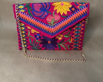 Mexikanische Clutch-Tasche | Handgemachte Handwerker Geldbörse | Bunte gewebte Clutch für Frauen
