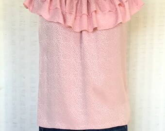 Summer Top, Sleeveless Top, Neck Frill Blouse, Strapless Top, One Shoulder Top, Boho Style Top, Feminine Blouse, Seams 2 Be By Judy