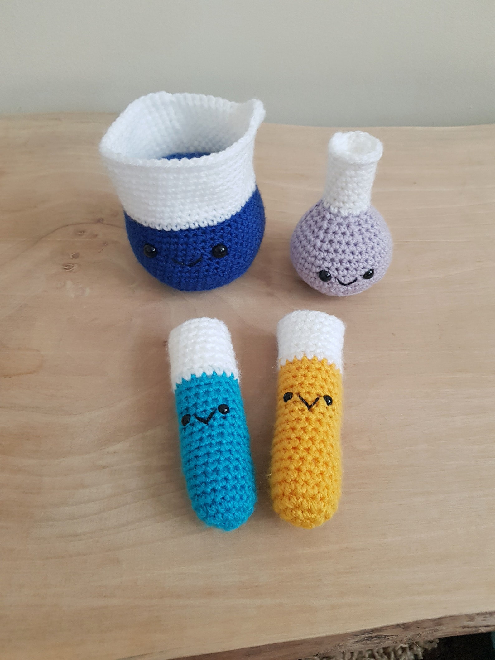 Small Chemistry Set 4 Handmade Crochet Science Plushies Etsy