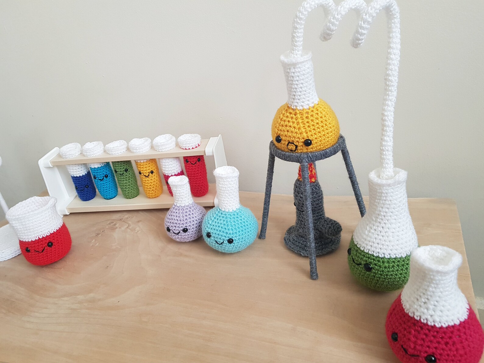 Large Chemistry Set Handmade Crochet Science Plush Etsy