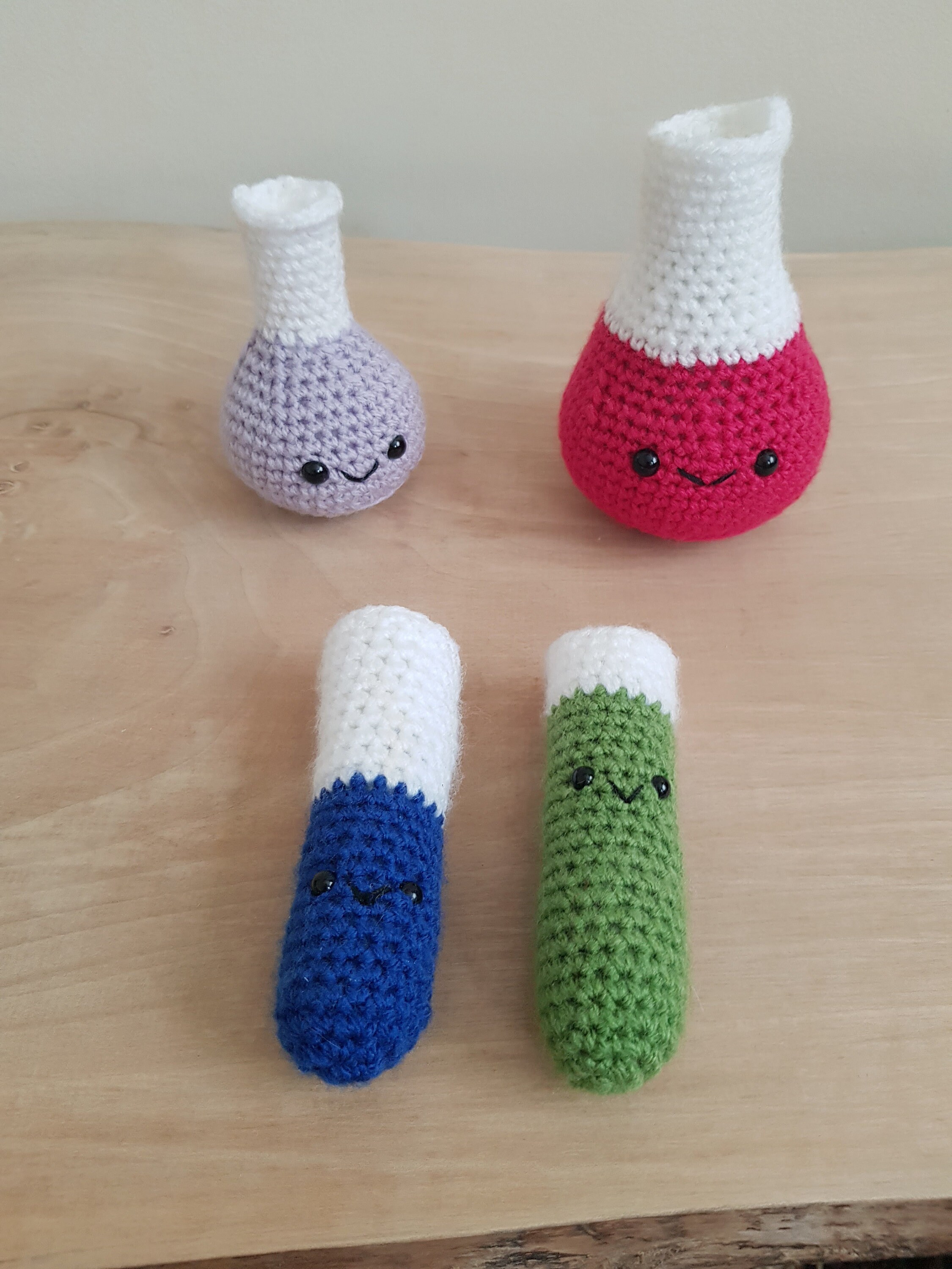 Small Chemistry Set 4 Handmade Crochet Science Plushies Etsy