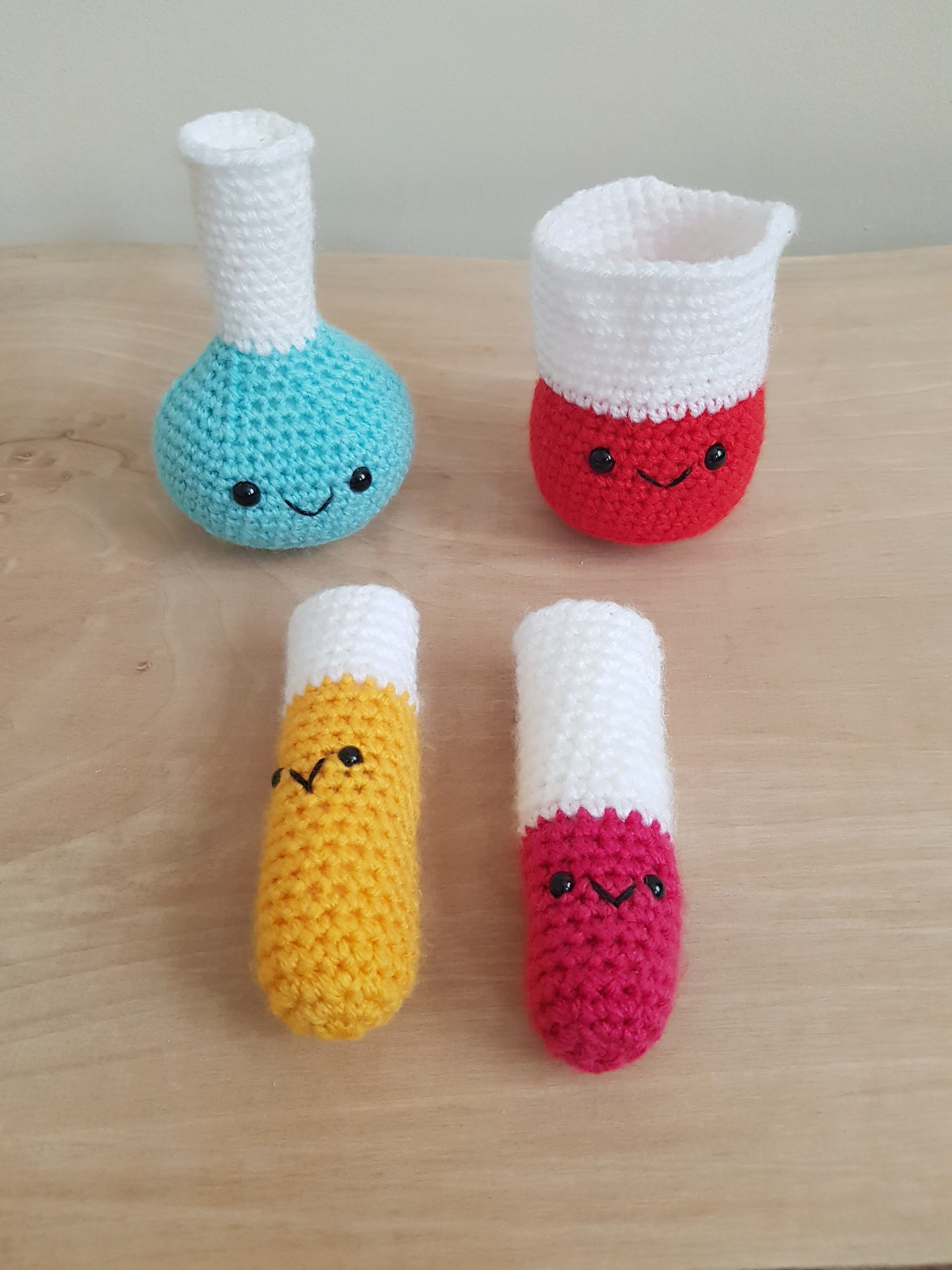 Small Chemistry Set 4 Handmade Crochet Science Plushies Etsy