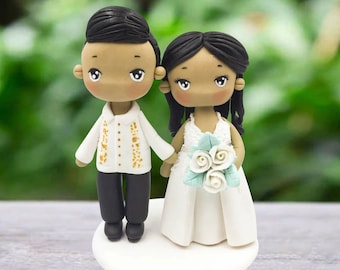 Filipino wedding cake topper, Barong wedding cake topper, Small wedding cake decoration, Elopement cake topper gift for couple