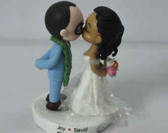 Beach Wedding Cake Topper Tropical Destination Themed Party decoration, Hawaii wedding cake idea, Aloha bride & groom topper idea engagement