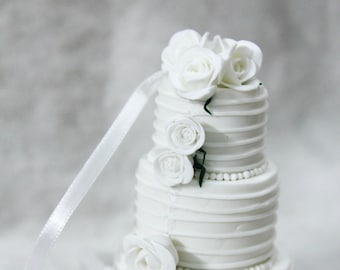 Custom Wedding Cake replica, Wedding cake ornament keepsake ornament, First Christmas Married Ornament, 5th 10 year anniversary couple gift