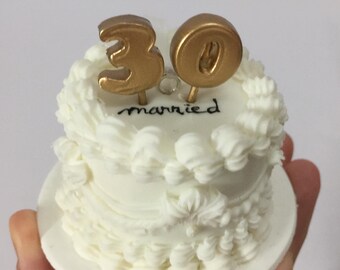 30 years anniversary cake ornament, Custom clay ornament, handmade birthday cake replica, 30 Birthday Cake Ornament