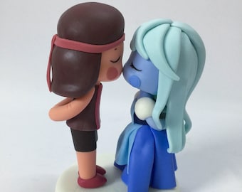 Steven Universe wedding cake topper, Kissing bride & bride wedding cake topper, Movie Commission Figurine, Lesbian Wedding cake topper