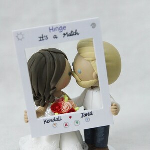 Dating wedding cake topper, Online Dating app wedding Theme, Funny wedding cake topper, love story teller topper, handmade anniversary gift