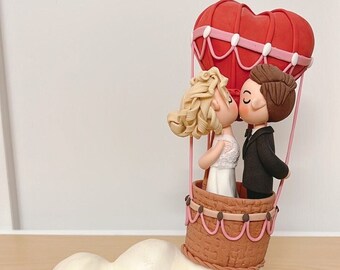 Hot-Air Balloon Wedding Cake Topper, Outdoor theme Wedding Cake Topper, Mr and Mrs Cake Topper, Unique Cake Topper, wedding gift idea