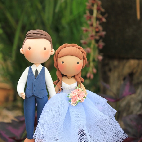 Topper Torta Nuziale Sposi In Resina - Statuine 12 Cm Per Matrimonio