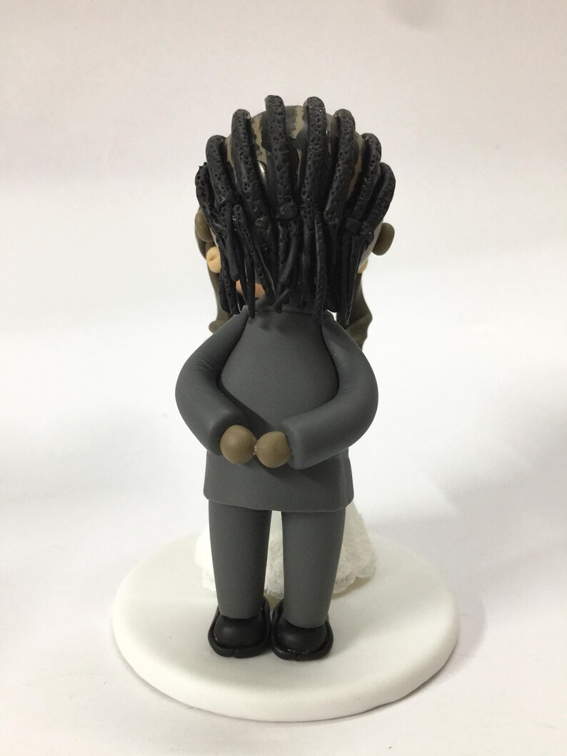 Mohawk Topper Mohawk Braids Groom Kissing Bride Wedding Cake Topper, Custom Clay ...