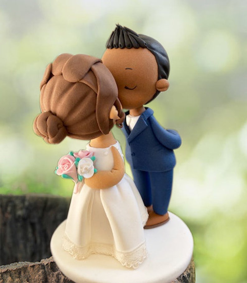 Kissing Wedding Cake Topper Traditional Wedding Cake Topper Etsy