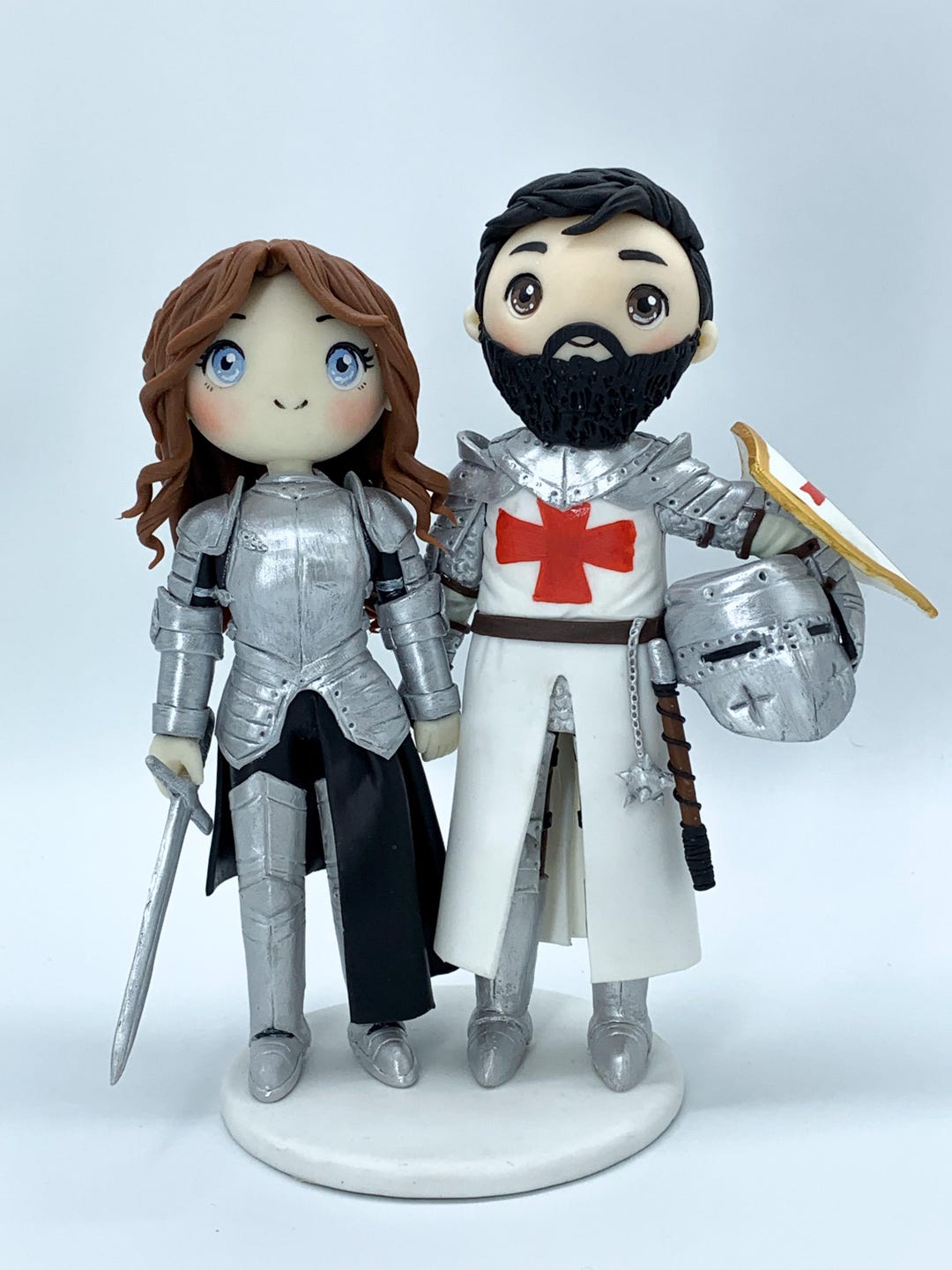 Knight Grad Topper Medieval Renaissance Wedding Cake Topper, Knight Bride & Groom in ...