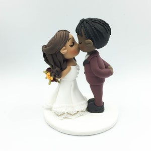 Wedding Cake Topper, Braid Man Groom & Half up Do Bride Topper ...