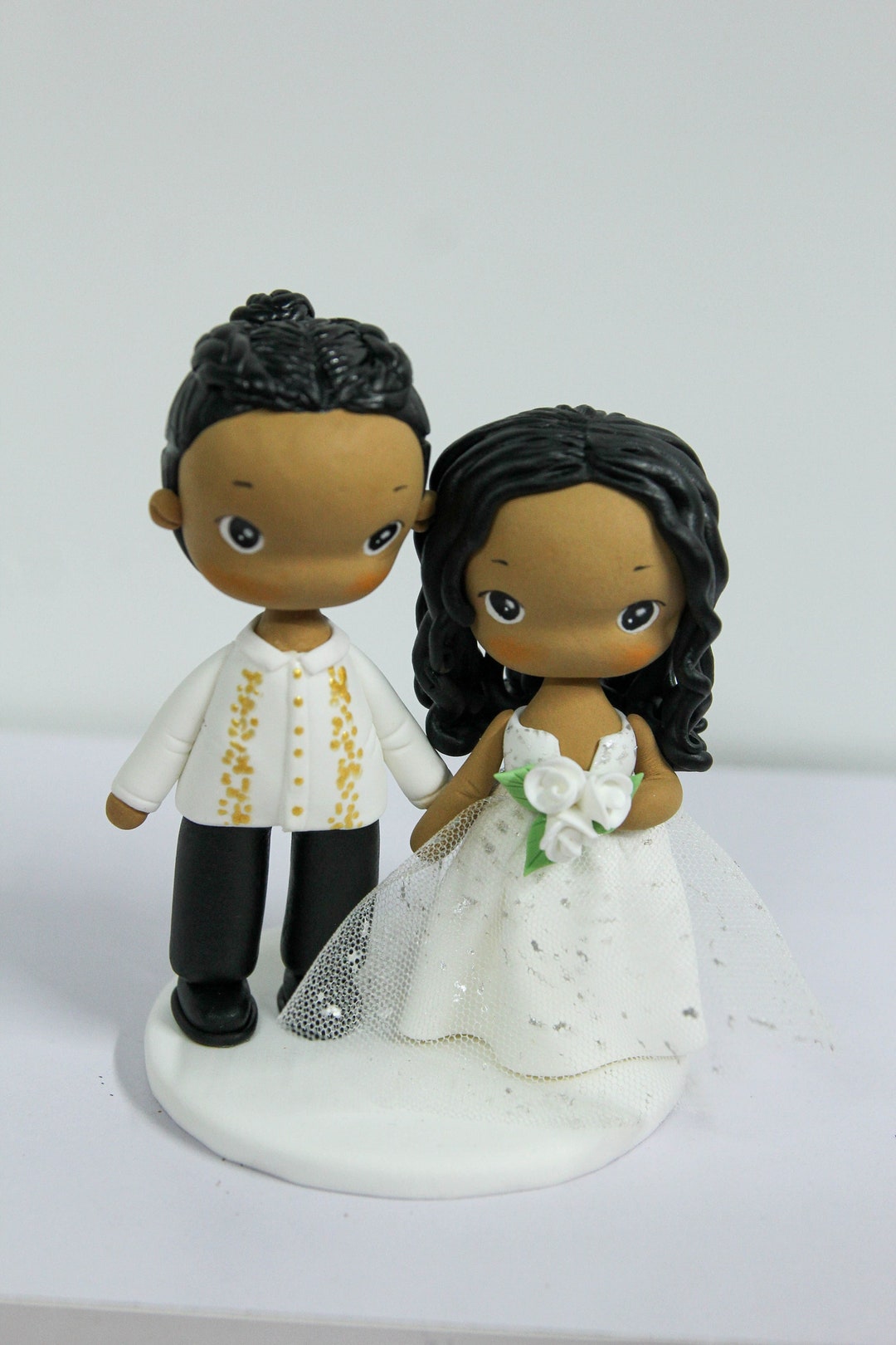 Barong Wedding Cake Topper, Man Bun Braid Groom Cake Topper, Ethnic ...