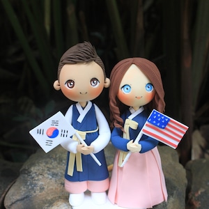 Korea wedding cake topper, traditional wedding topper, international wedding