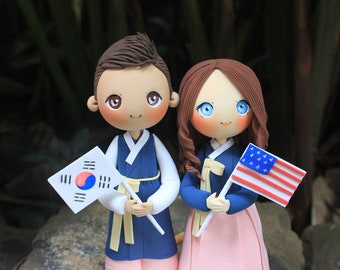 Korea wedding cake topper, traditional wedding topper, international wedding