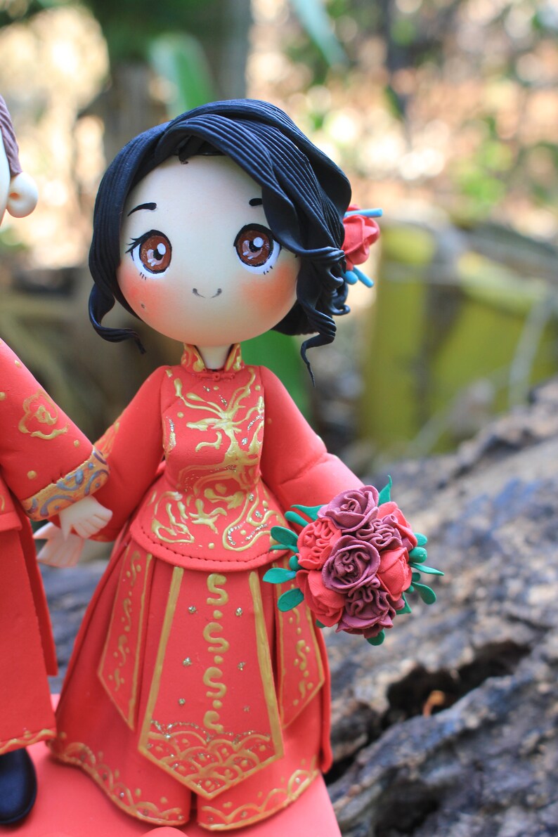 Chinese Wedding Cake Topper Chinese Traditional Wedding Dress Etsy