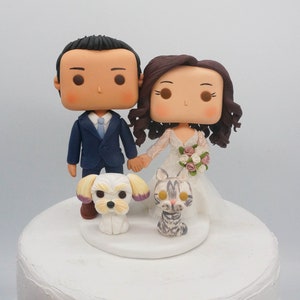 Custom 3D Portrait Commission Figure from Your Picture, bride & groom wedding cake topper with dog cat, Commission single, family, couple