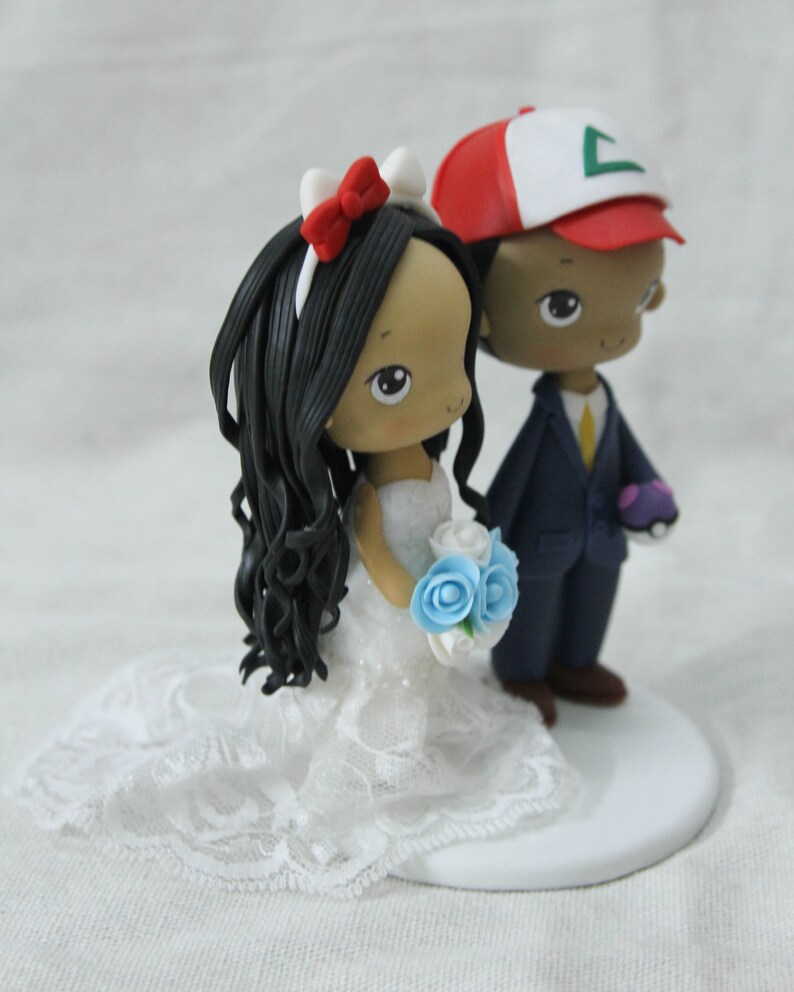 Game Commission wedding cake topper, Anime character figure, Geek Nerd party decoration, Kawaii cake decor image 10