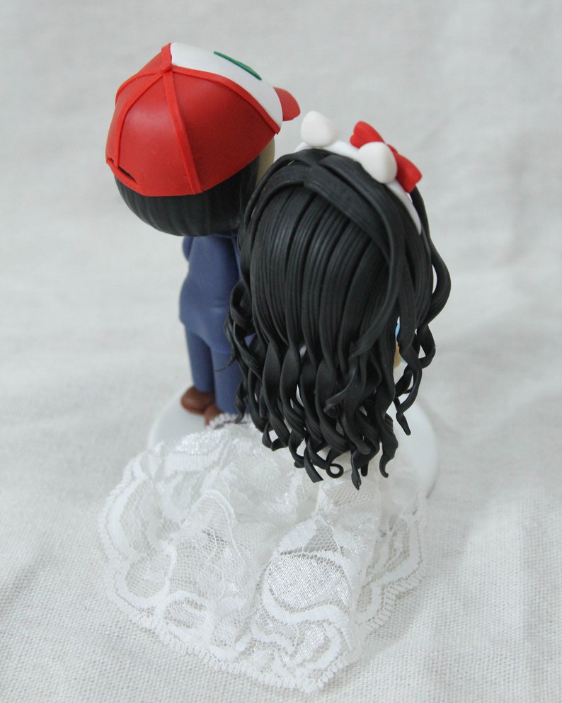 Game Commission wedding cake topper, Anime character figure, Geek Nerd party decoration, Kawaii cake decor image 9
